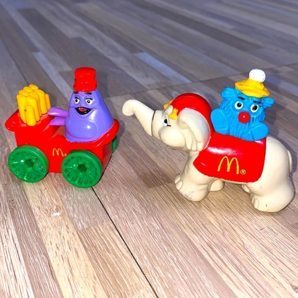 McDonald's Circus GRIMACE ON CALLIOPE Elephant Circus Fries toy